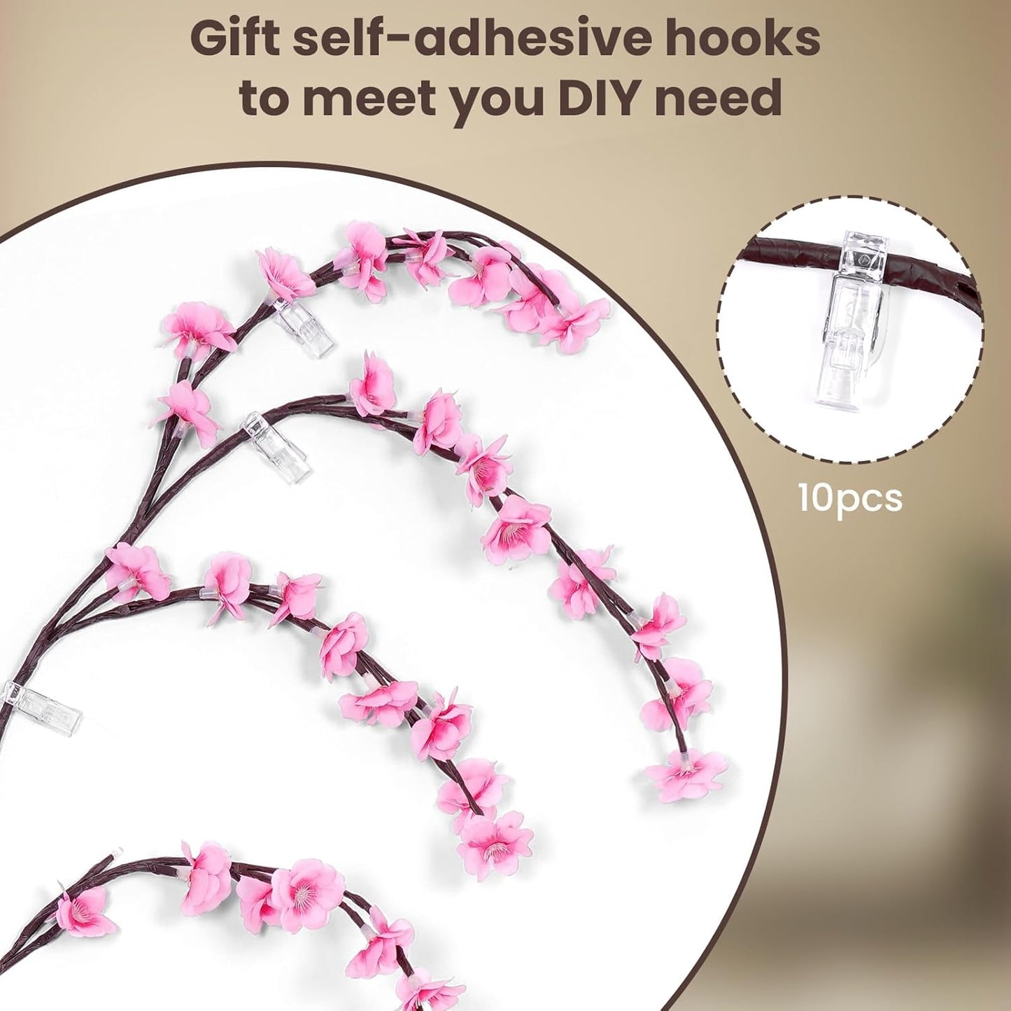 🌸 Cherry Blossom LED Vine Light | Romantic Decorative Wall Lamp