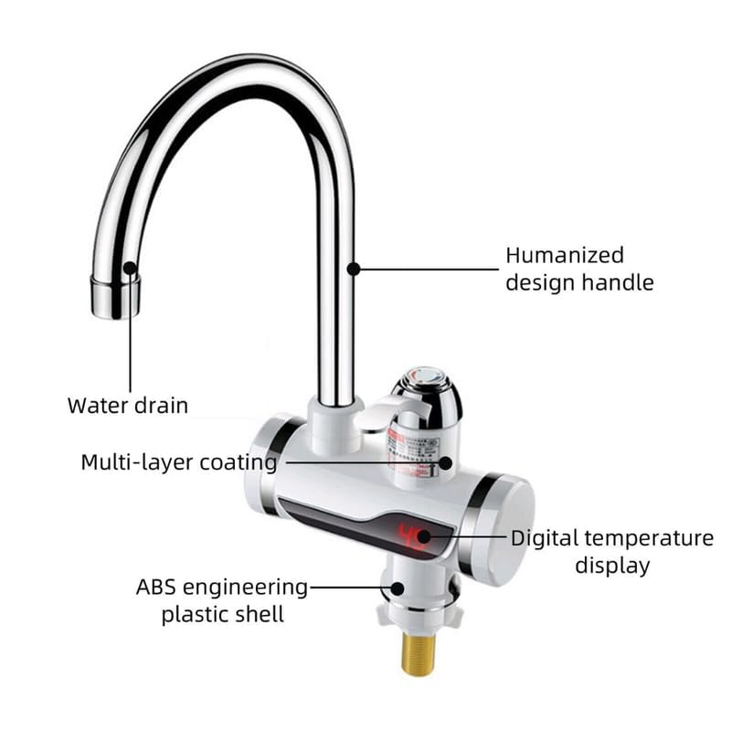 ⚡ Instant Electric Water Heater Faucet Tap 3000W | 3-Second Fast Heating | Tankless Hot Water Tap