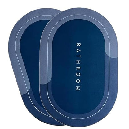 🛁 Quick Dry Soft Water Absorbing Bathroom Mat | Anti-Skid & Non-Slip Rubber Doormat for Home, Kitchen & Washroom – Blue