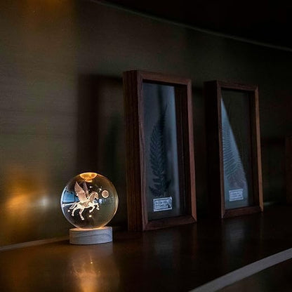 🐎 3D Horse Crystal Ball Light | Premium Night Lamp & Gift Piece