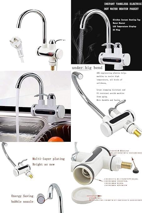 Instant Electric Water Heater Faucet Tap 3000W | 3-Second Fast Heating | Tankless Hot Water Tap