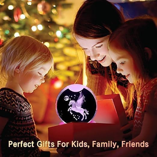 🐎 3D Horse Crystal Ball Light | Premium Night Lamp & Gift Piece