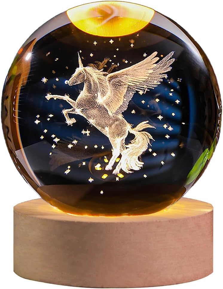 🐎 3D Horse Crystal Ball Light | Premium Night Lamp & Gift Piece
