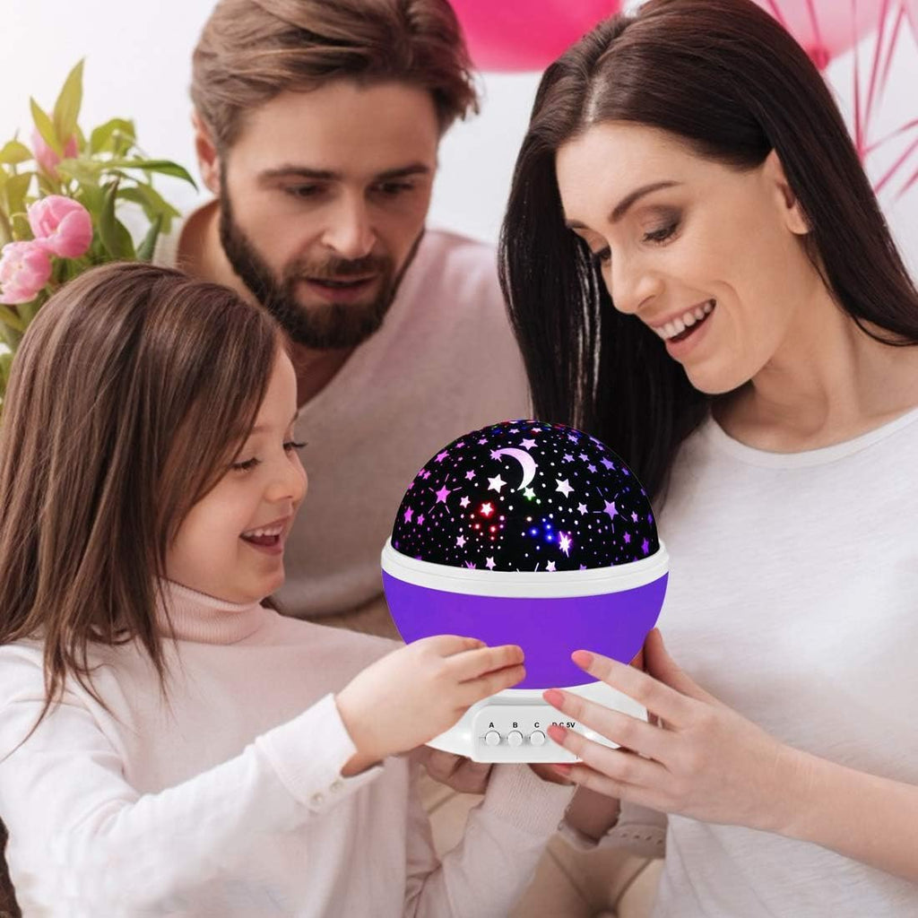 🌌 Plastic Star Master Galaxy Night Projector Lamp | 360° Rotating LED Night Light for Kids, Bedroom & Home Décor