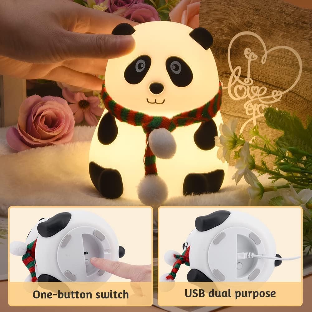 🐼 Rechargeable Silicone Panda Night Light for Kids | 7-Color LED Changing Lamp | Soft, Safe & Adorable Room Decor