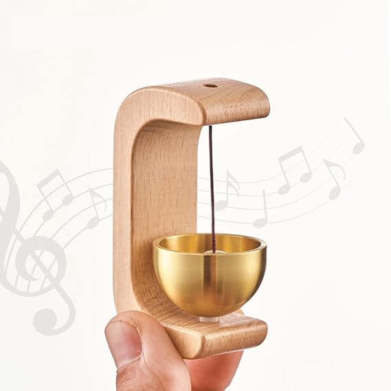 🛎️ Wooden Magnetic Door Bell Chime – Classic Entry Alert with Brass Sound