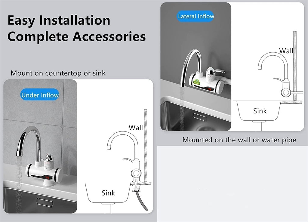 ⚡ Instant Electric Water Heater Faucet Tap 3000W | 3-Second Fast Heating | Tankless Hot Water Tap