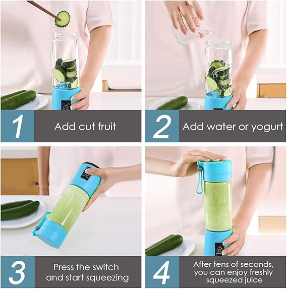 ⚡ Portable 6-Blade USB Rechargeable Juicer Blender | Personal Smoothie & Juice Maker