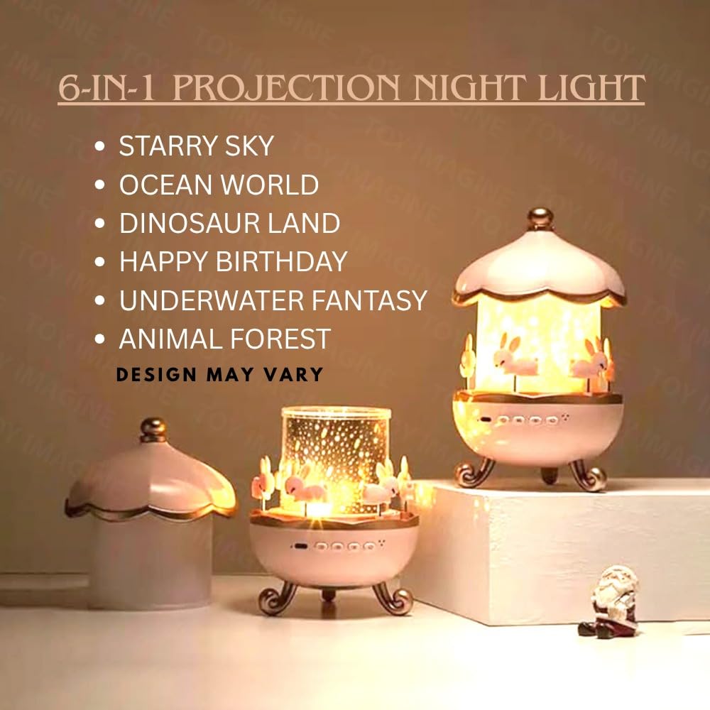 🌟 Toy Imagine 360° Rotating Rabbit Sky Night Projector Lamp – Magical Lights for Kids