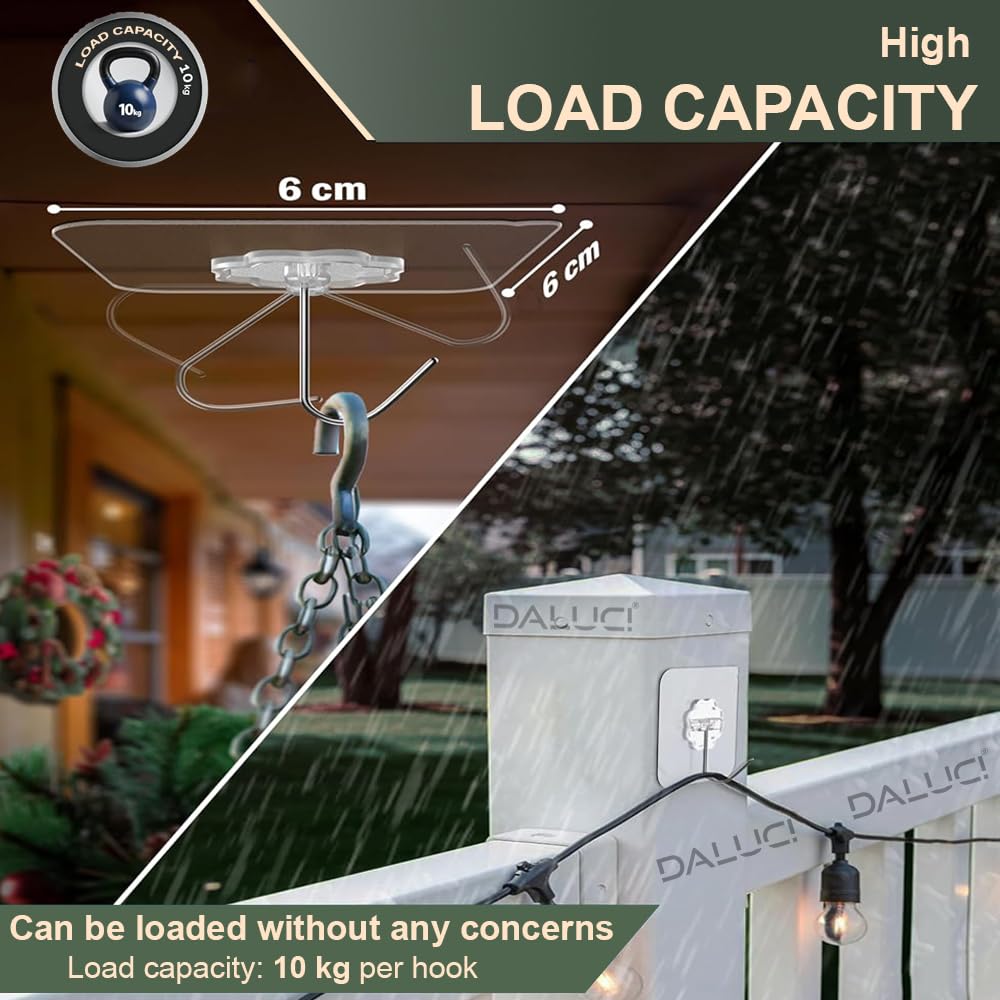 🪝 PVC Transparent Wall Hooks (Pack of 20) | Heavy-Duty Adhesive Hooks for Home & Kitchen – No Drilling Required