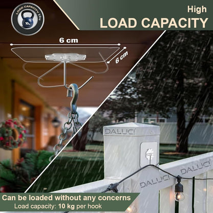 🪝 PVC Transparent Wall Hooks (Pack of 20) | Heavy-Duty Adhesive Hooks for Home & Kitchen – No Drilling Required