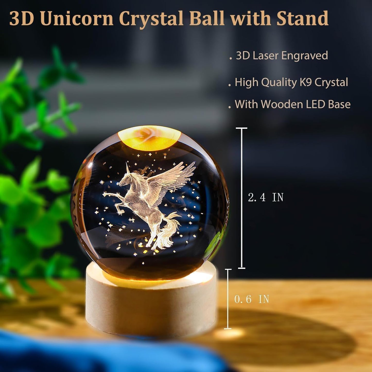 🐎 3D Horse Crystal Ball Light | Premium Night Lamp & Gift Piece