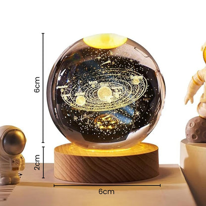 🌟 3D Crystal Ball Night Lamp – Elegant LED Glow with Wooden Base