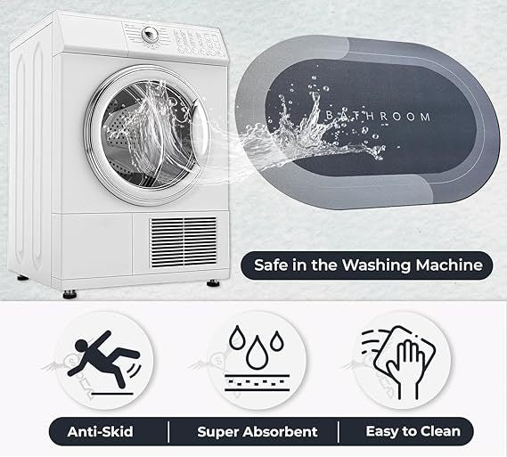 🛁 Quick Dry Soft Water Absorbing Bathroom Mat | Anti-Skid & Non-Slip Rubber Doormat for Home, Kitchen & Washroom – Blue