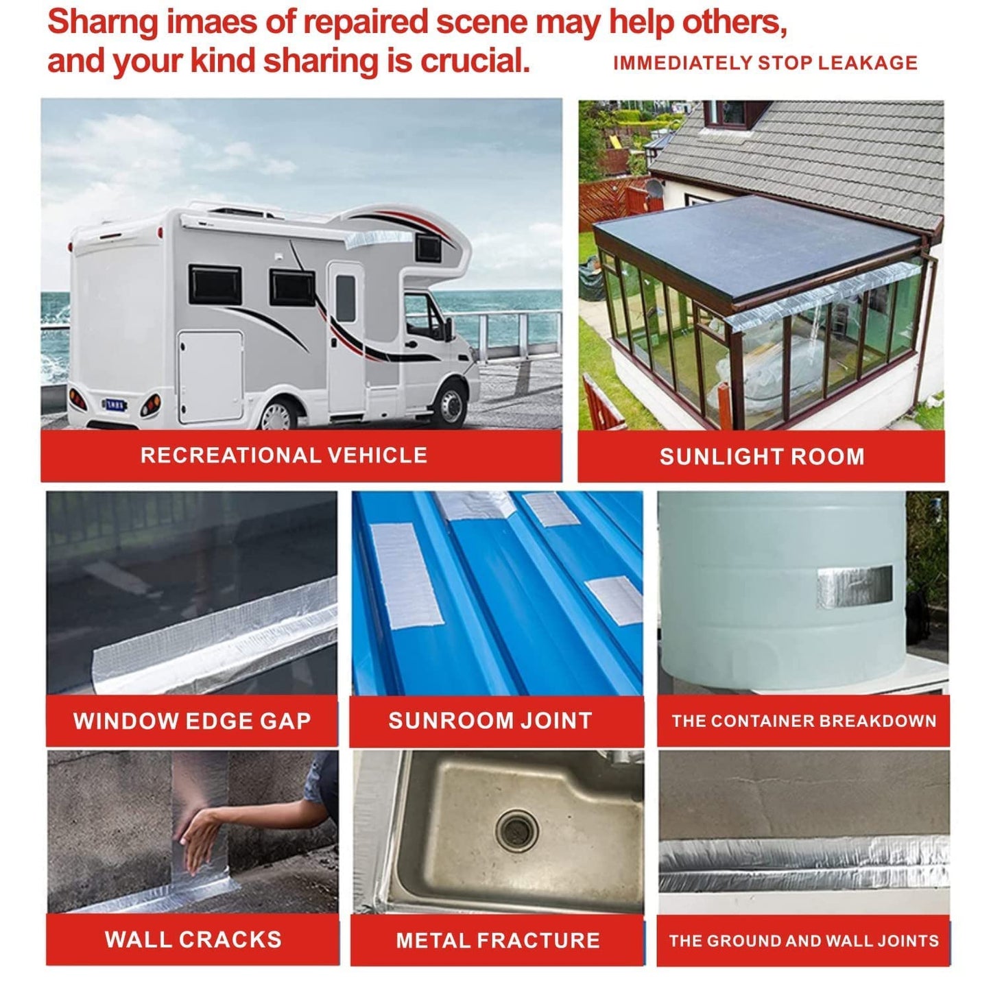 Super Strong Waterproof Adhesive Tape – Permanent Leak Repair Solution (Rubber + Aluminium Foil)