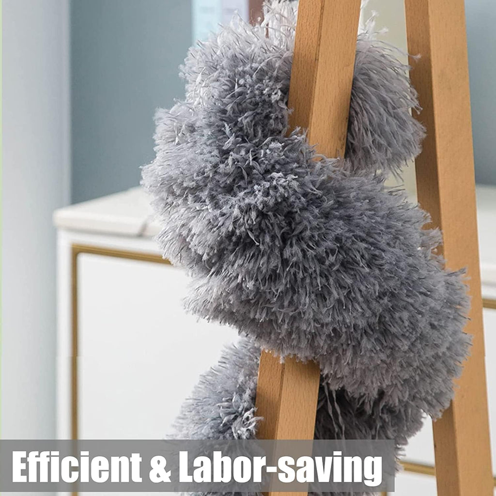 🧹 Upgraded Long Handle Microfiber Ceiling Fan & Cobweb Duster – 100 Inch Extendable Cleaning Tool with Bendable Head | Grey