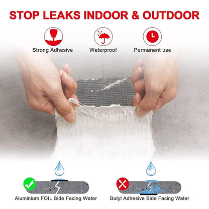 Super Strong Waterproof Adhesive Tape – Permanent Leak Repair Solution (Rubber + Aluminium Foil)