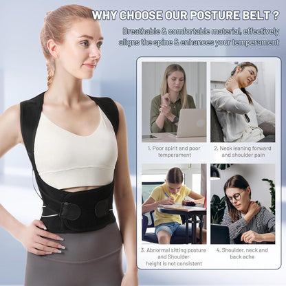 Adjustable Back Posture Corrector Belt for Men & Women
