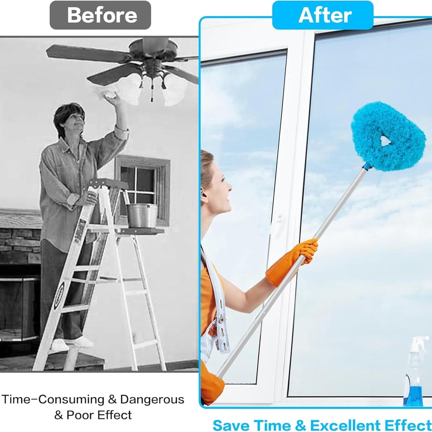 🧹 Telescopic Fan Cleaner Brush – Easy Cleaning for High & Hard-to-Reach Areas