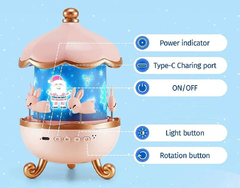 🌟 Toy Imagine 360° Rotating Rabbit Sky Night Projector Lamp – Magical Lights for Kids
