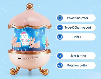 🌟 Toy Imagine 360° Rotating Rabbit Sky Night Projector Lamp – Magical Lights for Kids