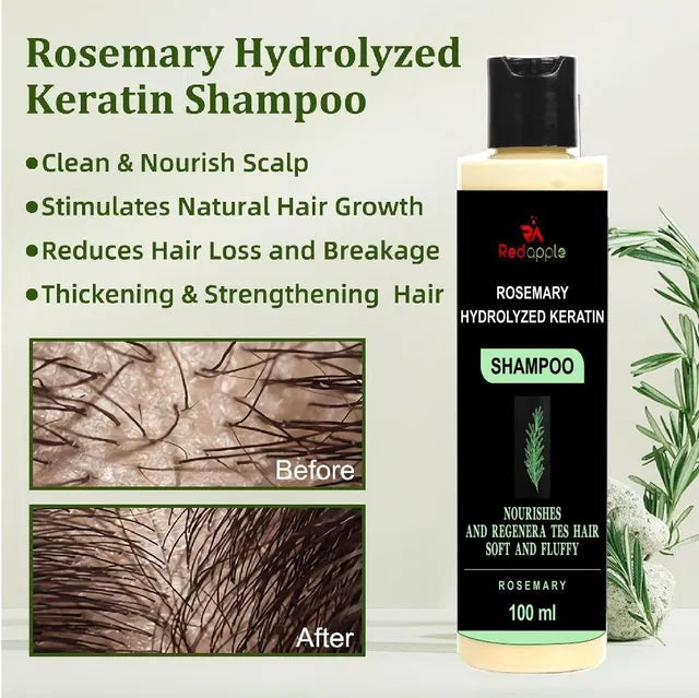 🌿 Rosemary Hydrolyzed Keratin Shampoo – Revive, Repair & Rejuvenate Your Hair Naturally! (100ml) (PACK oF 2)