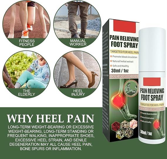 🦶 Foot Pain Relief Spray (Pack of 2) – Instant Comfort for Tired, Aching Feet! 🌿