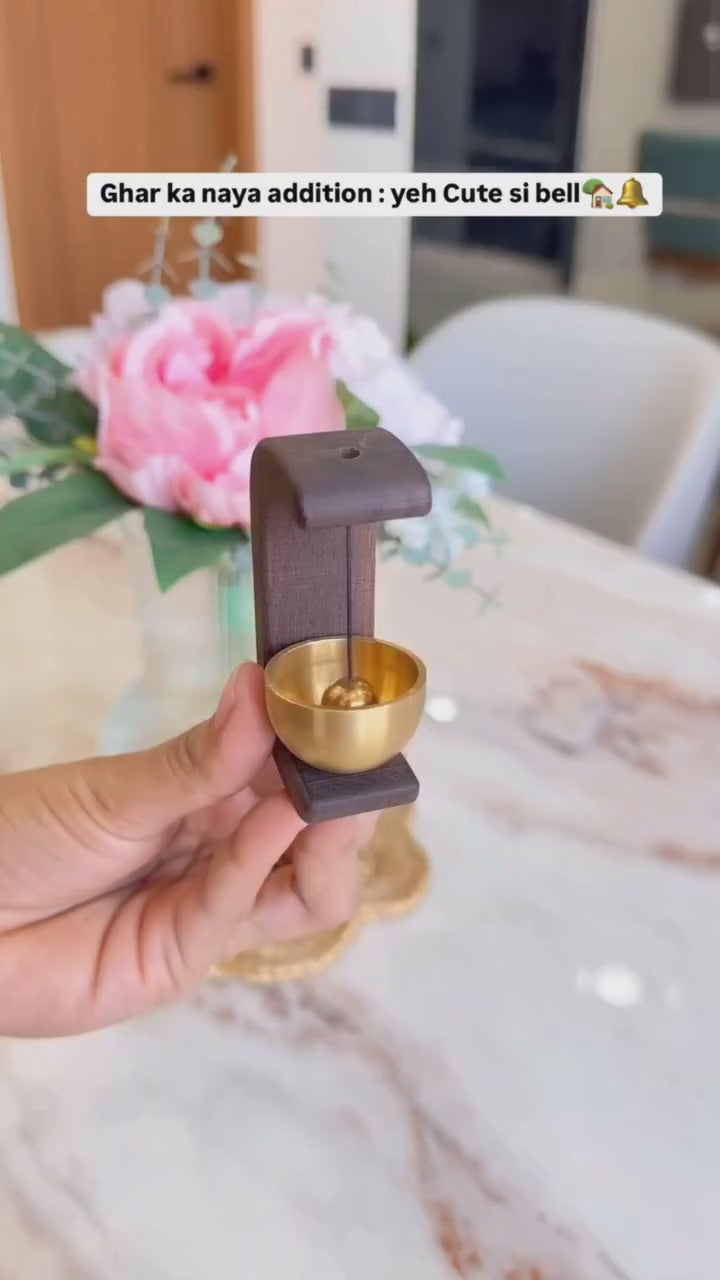 🛎️ Wooden Magnetic Door Bell Chime – Classic Entry Alert with Brass Sound